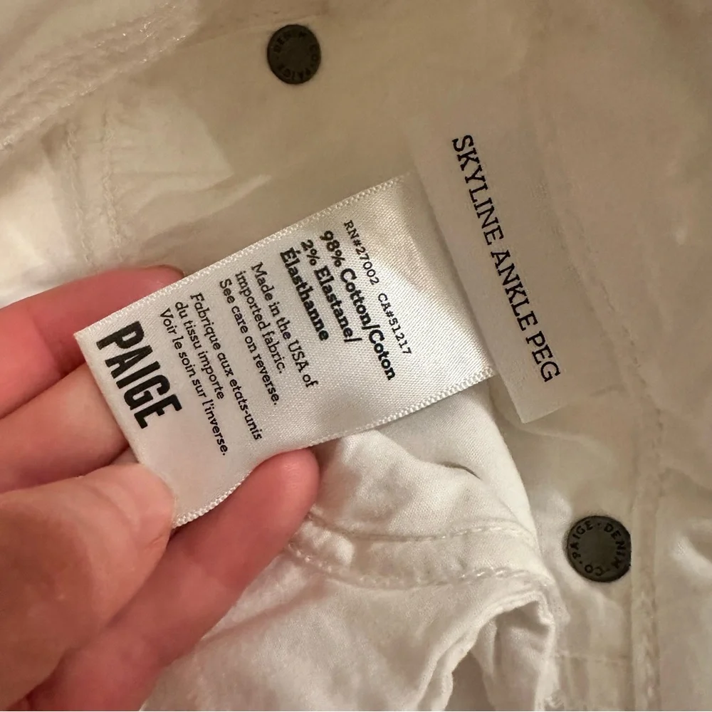 Paige White Women's Jeans Skyline Ankle Peg Size 28 Inseam 28 Pants Old Money - Picture 5 of 10